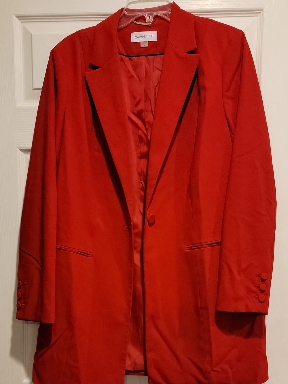 Calvin Klein Red Single-Button Blazer - Picture 1 of 6